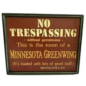 Ducks Unlimited Wooden Man Cave Plaque No Trespassing Sign U of M Minnesota